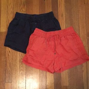 J.Crew women bundle linen shorts elastic waist S
